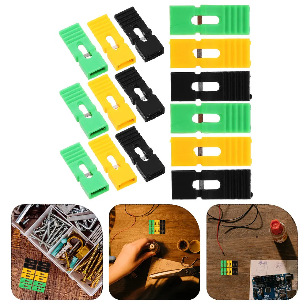 30Pcs Short Circuit Caps Pitch 54Mm Open Closed Jumper Shunts Black Green Yellow for Circuit Board Hard Drive Dvd DIY