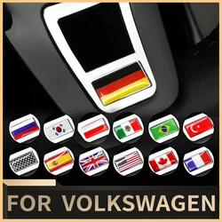 Pegatina para cubierta de volante de coche, emblema para Volkswagen VW Golf Polo Passat CC Tiguan Rline Jetta Atlas Bora Touran Lavida Sharan