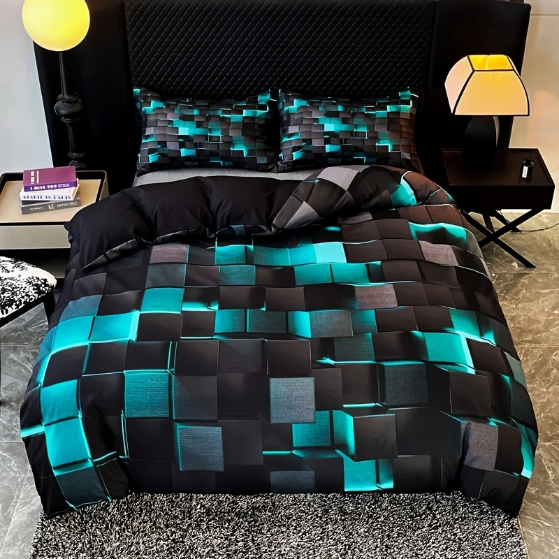 

Technological Geometry Duvet Cover Set Cool 3D Printing Home Bedding Duvet Cover For Bedroom (1 Duvet Cover+2 Pillowcase)