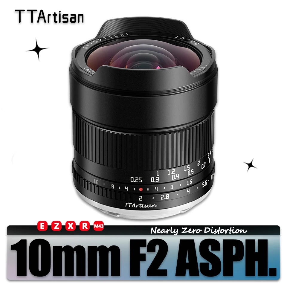 TTArtisan APS-C 10mm F2 ASPH 105 °   Ultraszerokokątny obiektyw do aparatu fotograficznego Sony E Fujifilm XF Nikon Z Canon EOS R M43 Mount