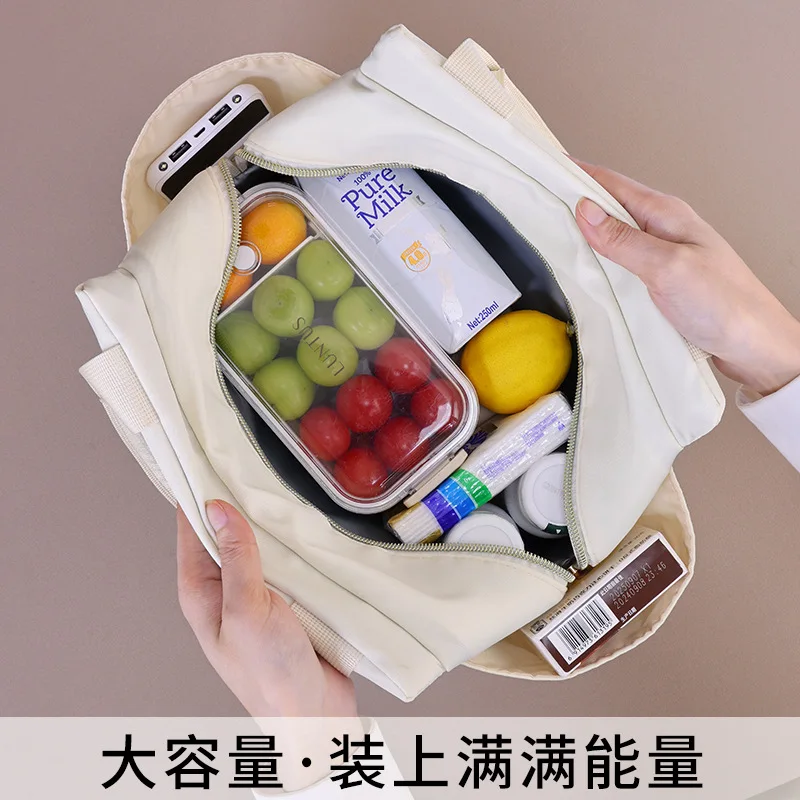 Multi-pocket, large-capacity, lightweight, insulated and fresh-keeping handbag, office worker lunch box, picnic bag