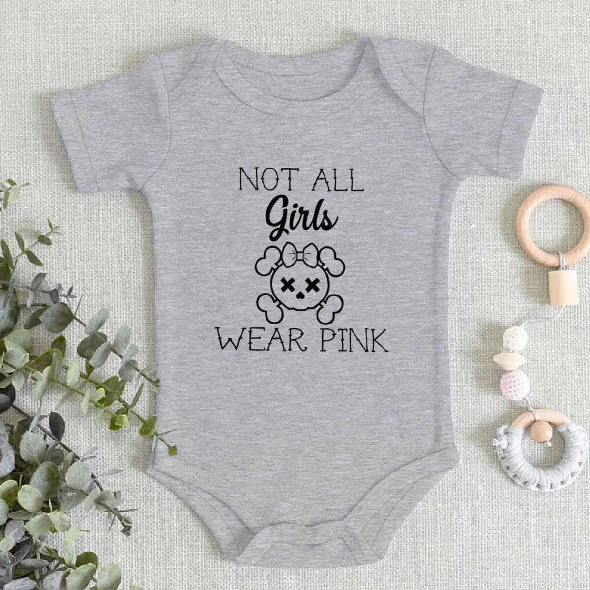 Cool Baby Girl Gift Skull Print Onesie Short Sleeve Infant Bodysuit 