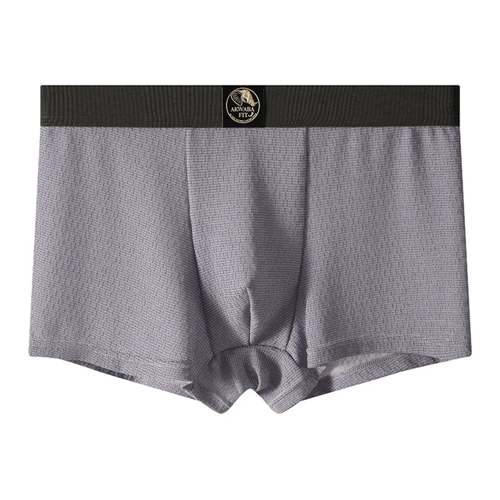 

Мужские текстурированные однотонные шорты-боксеры FineShimmer, нижнее белье, дышащие трусики со средней посадкой, пляжная одежда, тонкие трусики с плоскими углами