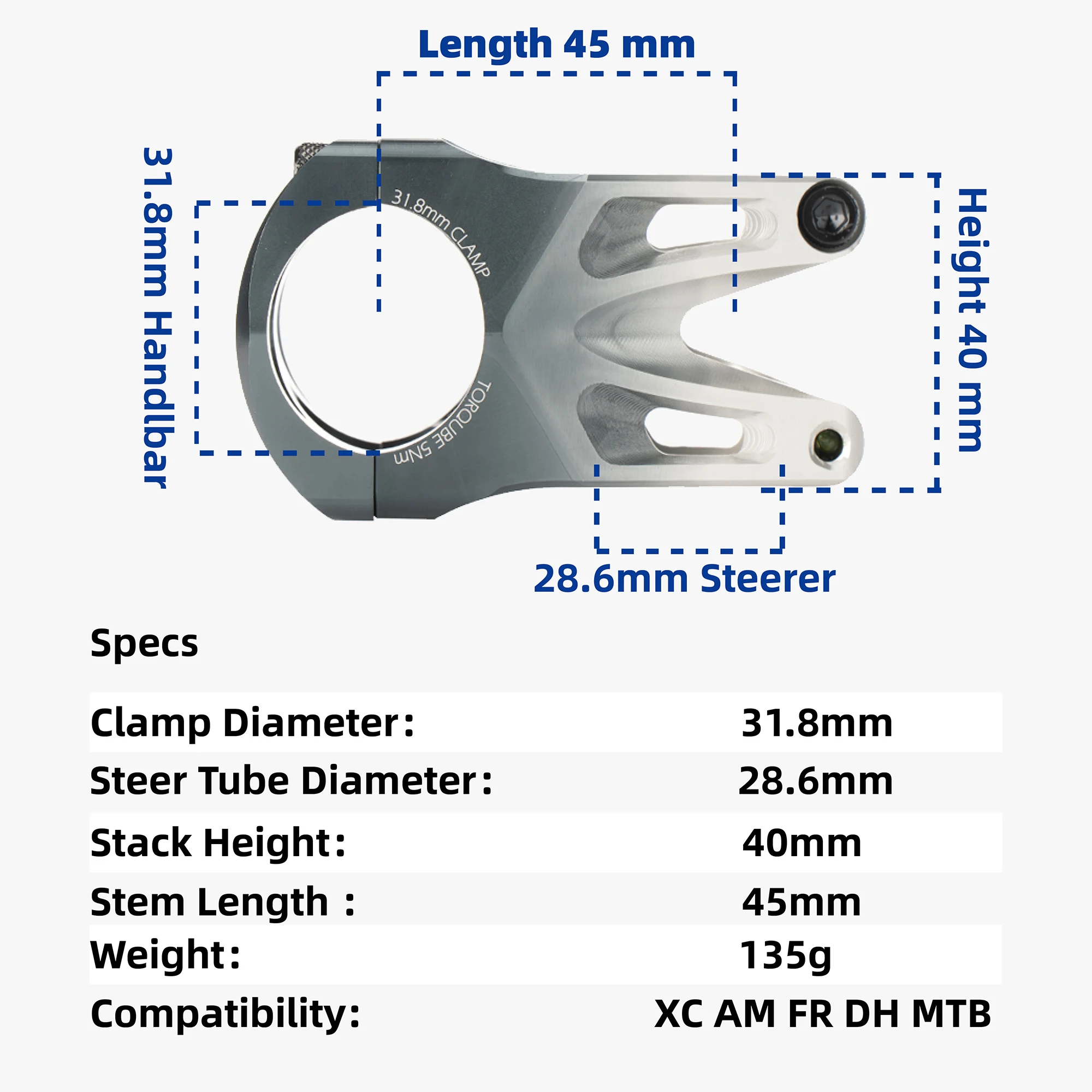 Mieszane podwójne o kolorze aluminium 45-31.8mm 35mm kierownica wytrzymała trzpień do do roweru szosowego i górskiego drążka rowerowego MTB XC AM DH FR