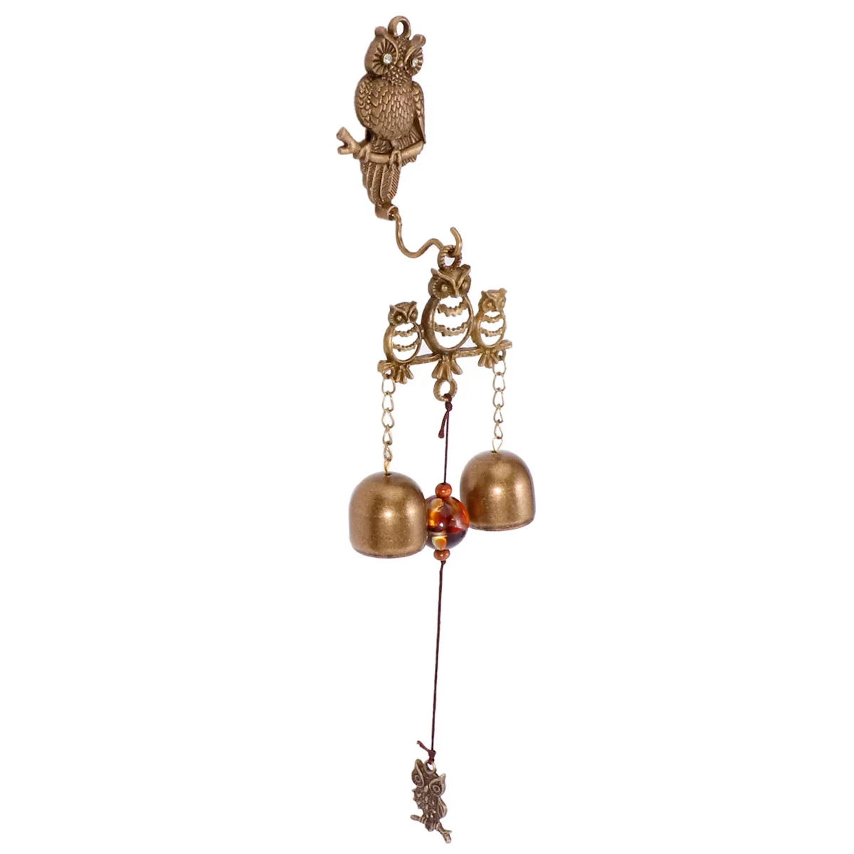 

Copper Wind Metal Bells for Garden Decoration Owl Doorbell Copper Wind Bells Pendant Home Hanging Practical Accessories