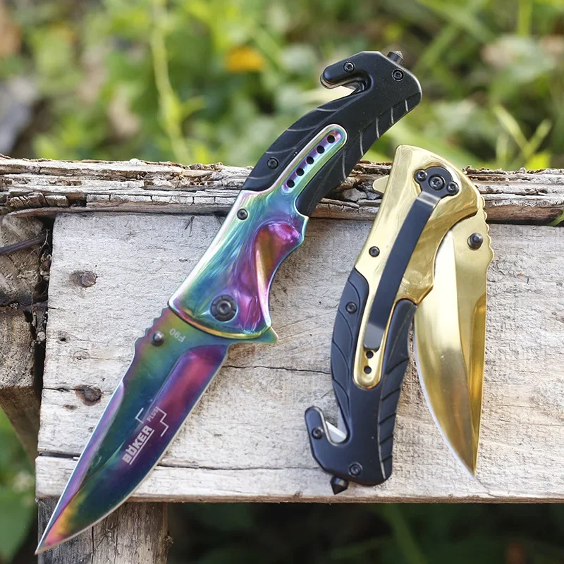 Anti Slip Handle High Hardness Folding Knife Camping Tactical Outdoor Multifunctional Survival and Self-defense Hunting Knives