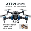 新しい XT808 スクリーンディスプレイ 5 グラムオプティカルフロー GPS 折りたたみドローン WIFI 伝送プロフェッショナル航空カメラ Quadcopter 64 グラム 3