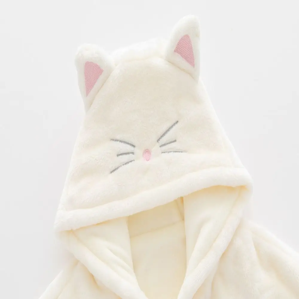 Durable Warm Baby Hooded Cloak Fleece 0-2 Years Toddler Poncho 73/90cm Newborn Snow Jacket for Boys Girls