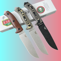 ESEE6- 1095 carbon steel outdoor camping travel knife with linen handle, emergency rescue tool for mountain climbing and fishing