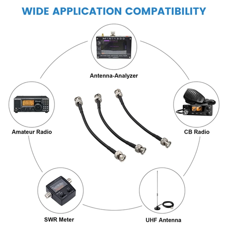 RG58 BNC 수 플러그 크림프 커넥터, 동축 점퍼 케이블 와이어 오실로스코프 신호 라인
