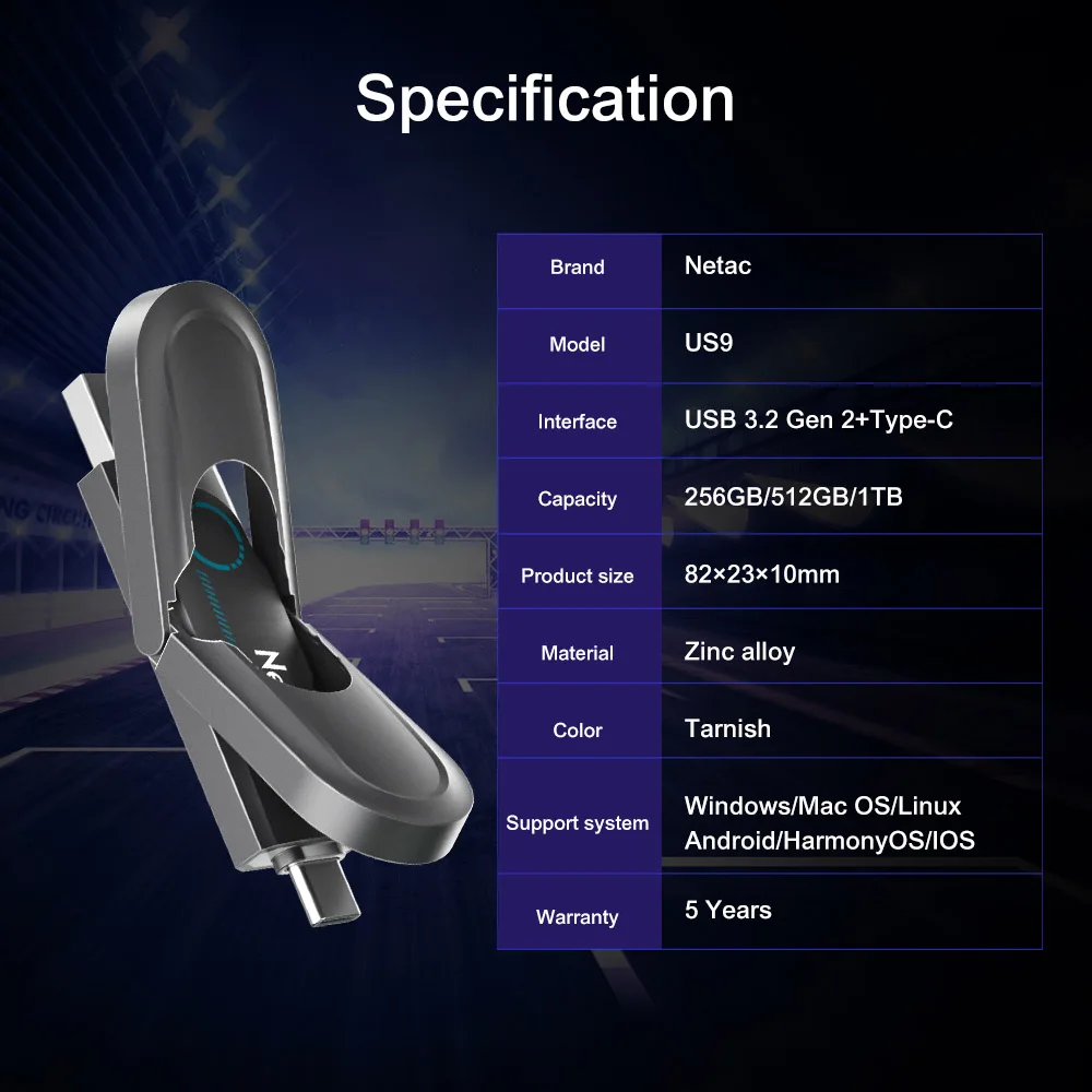 Netac 1000 เมกะไบต์/วินาที Solid State ไดรฟ์ปากกา USB3.2 Gen 2 ประเภท C แฟลชไดรฟ์ 1TB 512GB 256GB Pendrive สําหรับ PC สมาร์ทโฟนแท็บเล็ต