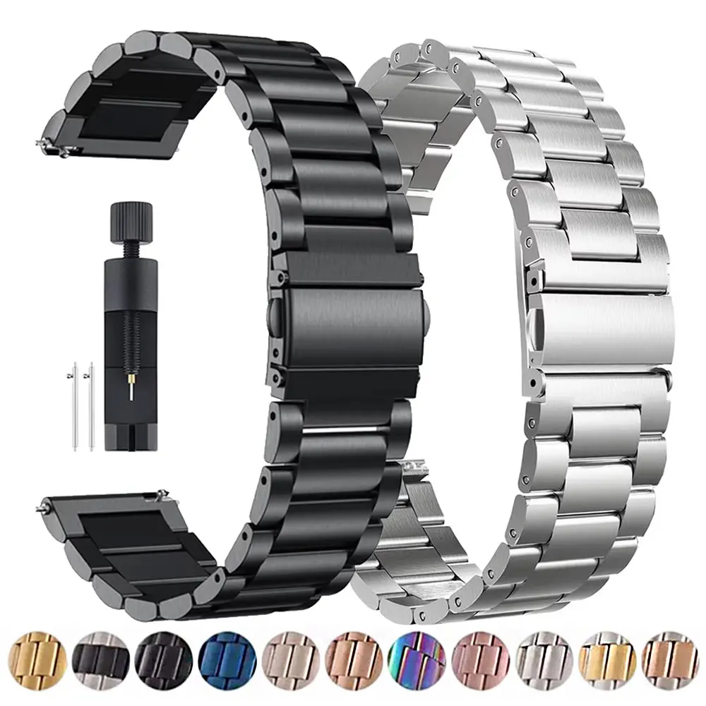 18mm 22mm 20mm Metal Band for Samsung Galaxy Watch 7 6 5 4 40/44mm 46mm 5Pro 45mm Stainless Steel Strap for Huawei GT6 6pro GT5