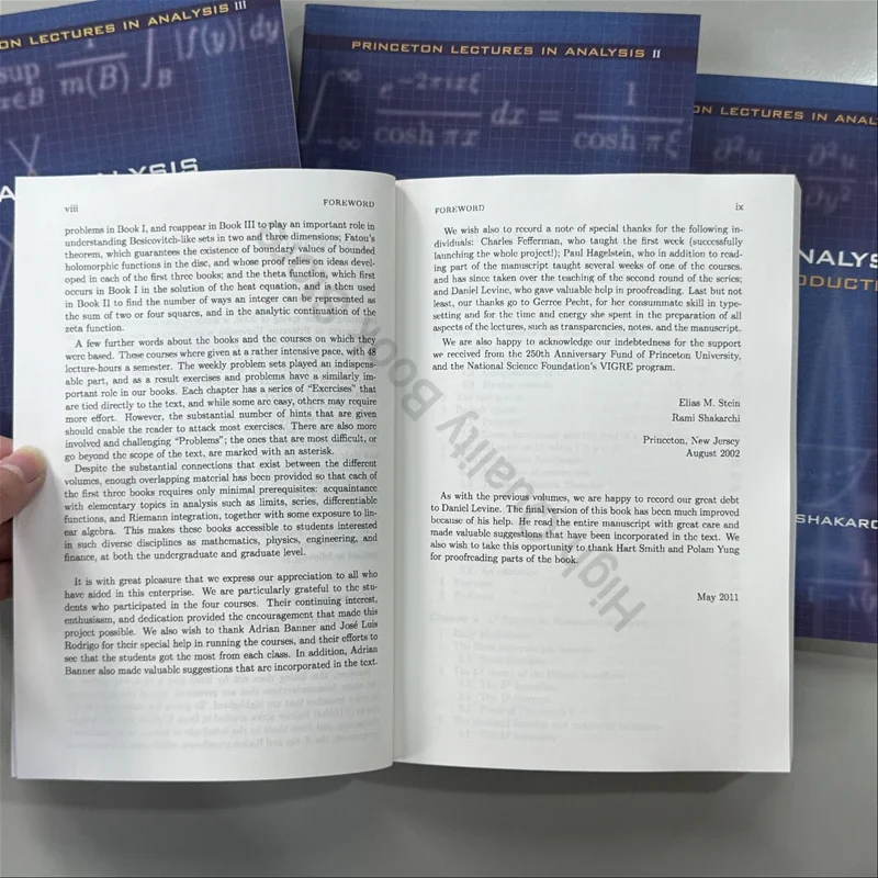 4 Books Princeton Lectures in Analysis Functional Analysis+Complex Analysis+Real Analysis+Fourier Analysis Mathematical Research