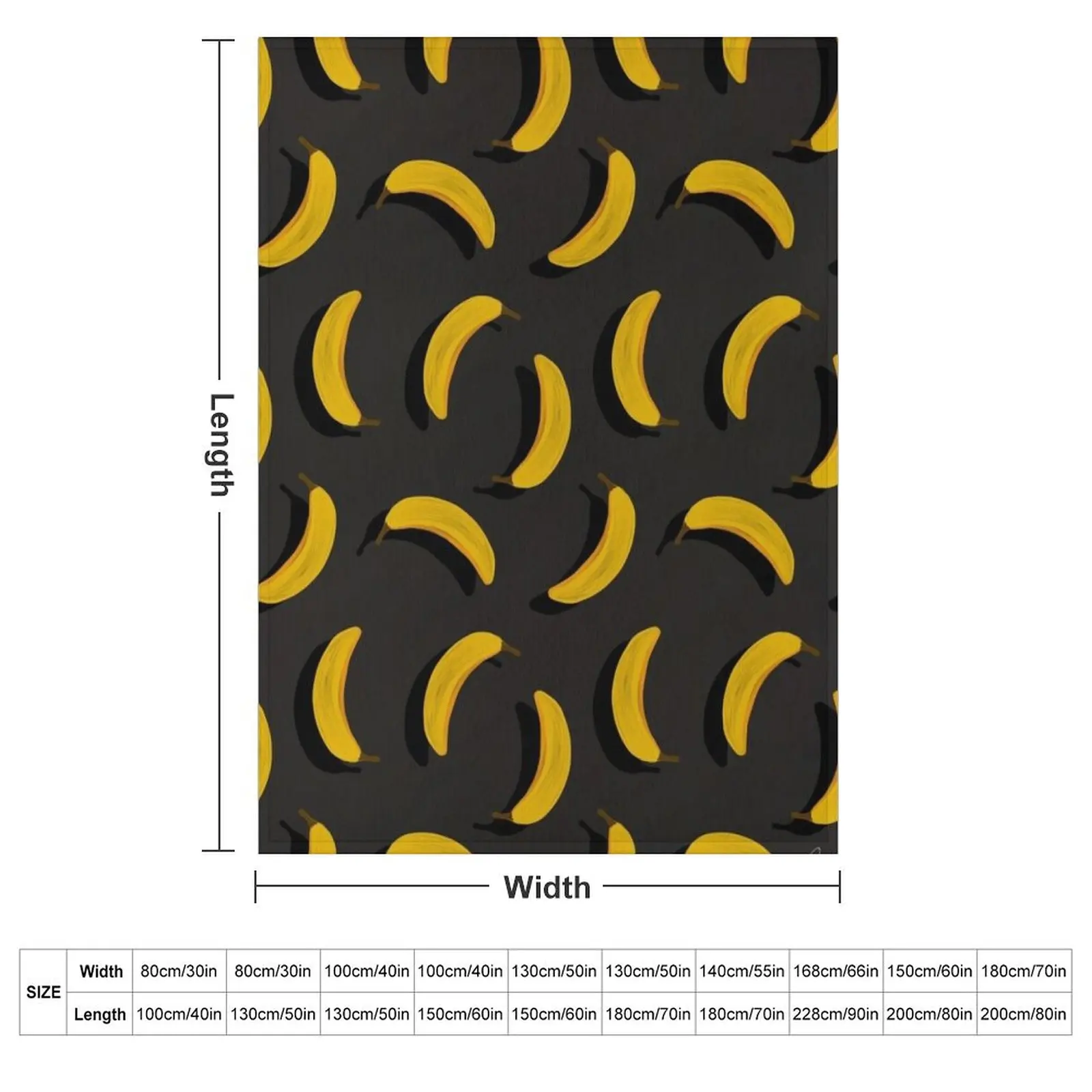 Banana Pattern a?? Yellow & Charcoal Throw Blanket Blankets For Bed For Sofa Thin Bed for babies Beach Designers Blankets