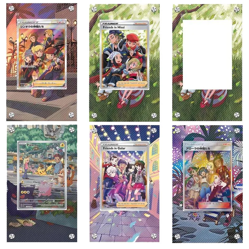 

Серия Pokemon Friends Hisui Galar Pikachu, акриловая расширенная картина, застрявшие кирпичи, коллекция аниме, витрина для карточек, произведений искусства