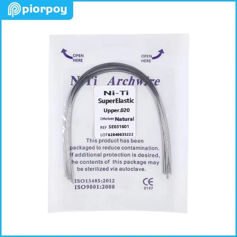 10 Uds. De arcos Niti de ortodoncia Dental, forma Natural, alambre de arco Rectangular redondo súper elástico para aparatos ortopédicos, accesorios de dentista