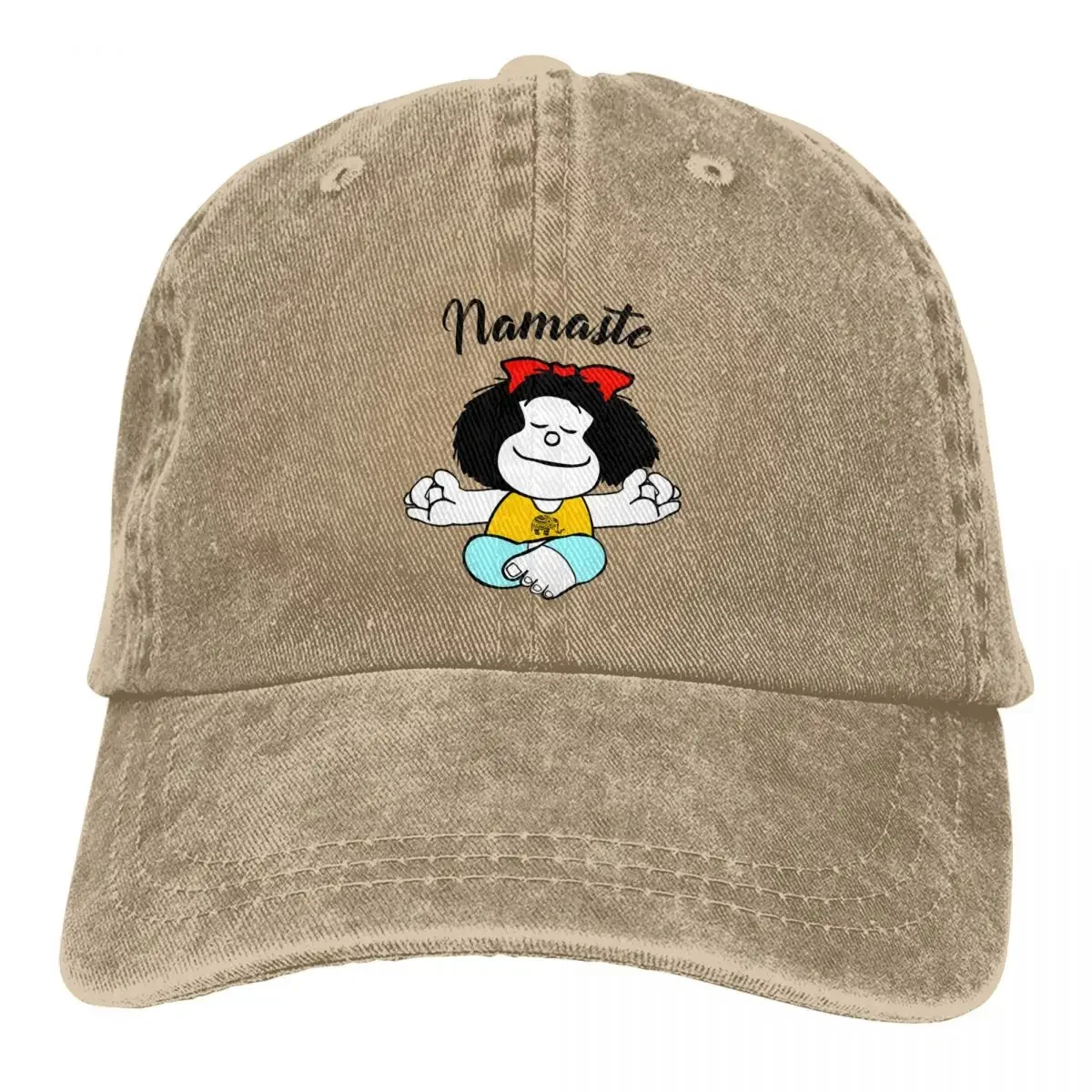 

Бейсболка Namaste Mafalda унисекс, винтажная Повседневная Спортивная Кепка из хлопка с эффектом потертости