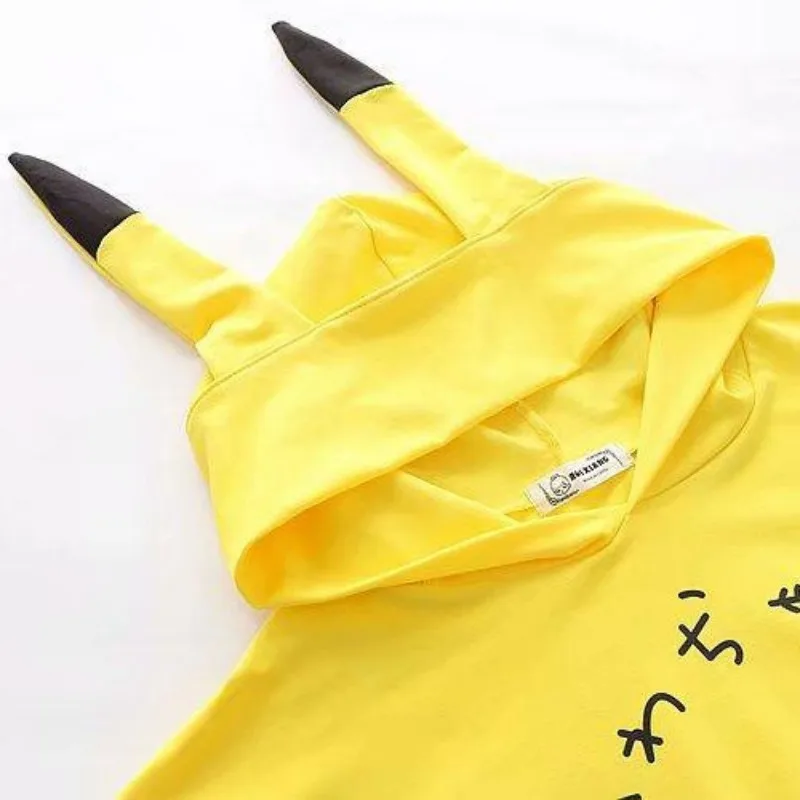 2024 New Cartoon Pikachu Hoodie Student Summer Casual Mobility Tops Adult Personalised Streetwear Pullover Halloween Costume