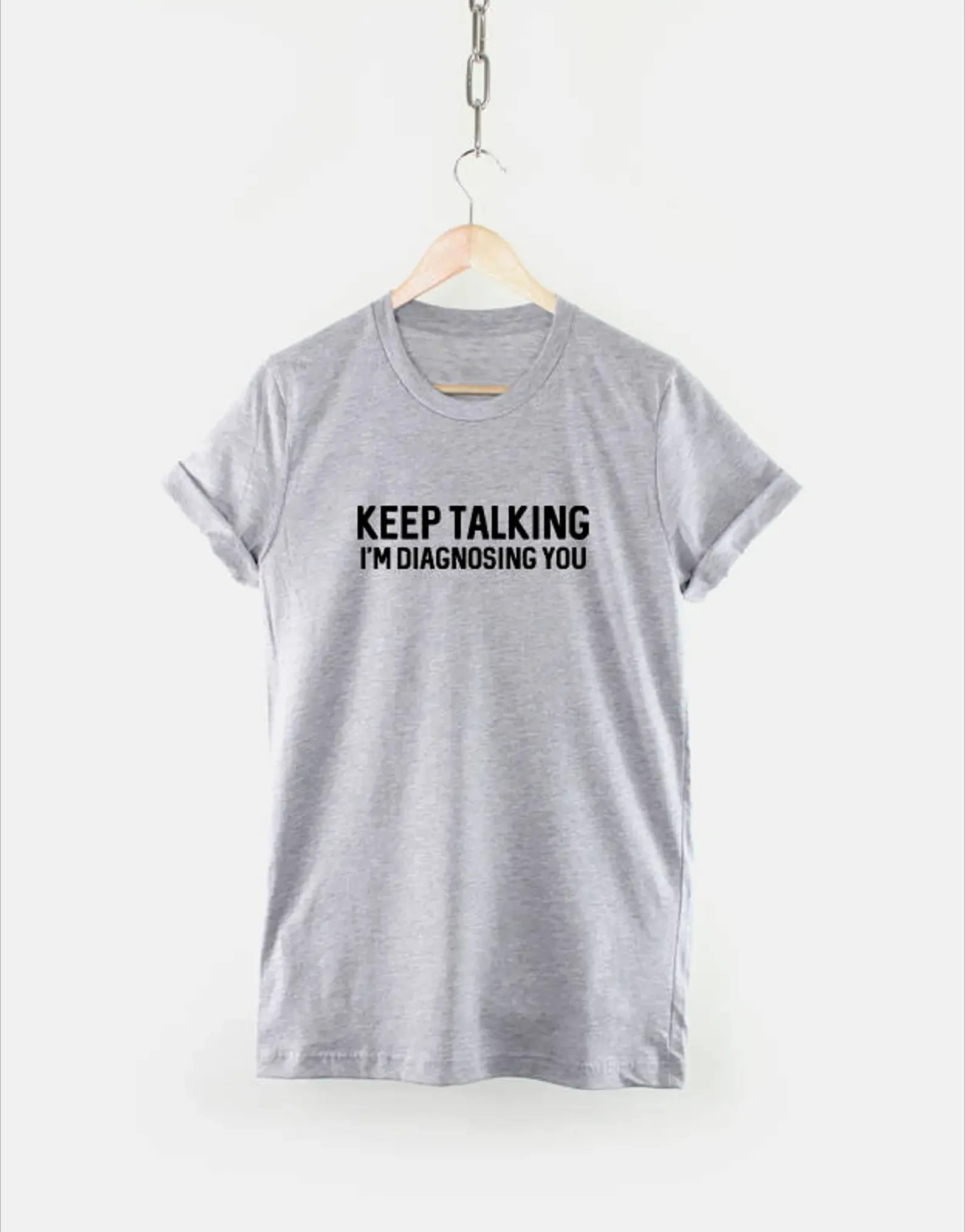 Diagnosing You T-Shirt Doctor Psychiatrist Gift Men's Tracksuit Letter Print Round Neck Pullover Short-sleeved Casual Sportswear