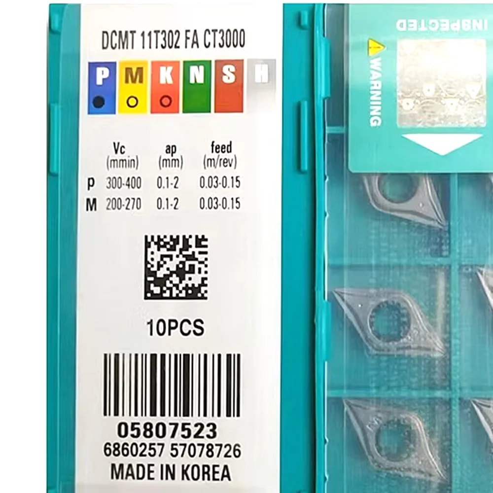 Original Metal Cutter Tools DCMT11T302FA PV3010 DCMT11T304FG MT CT3000 DCMT11T304PC TT9080 Lathe Turning Attachment CNC Inserts
