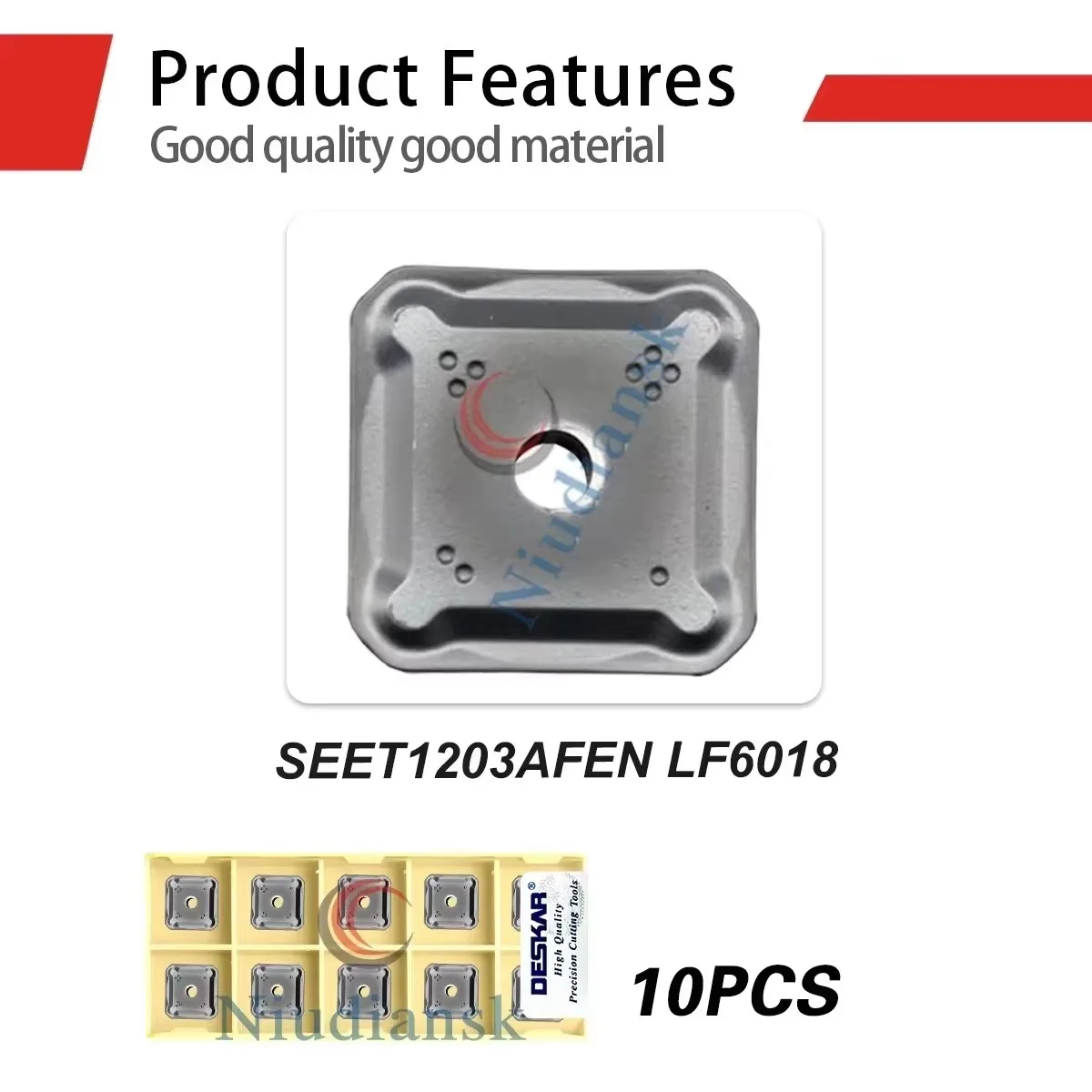 DESKAR Cutting Tool SEET1203AFEN LF6018 Numerical Control Lathe Square Milling Inserts Fast Feed For Stainless Steel Processing