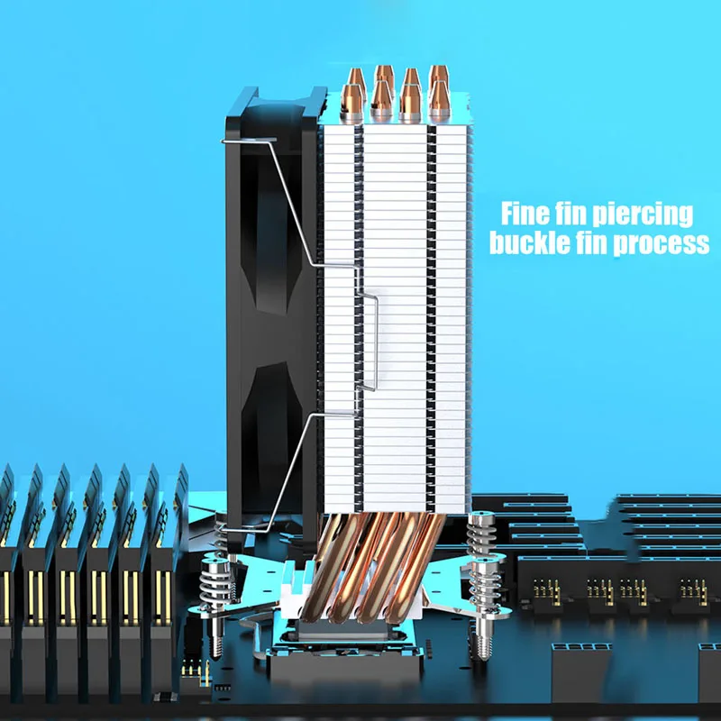 CPU-Kühler 4 Heatpipes 120mm PWM 4-poliger leiser PC-Prozessor-Kühler für Intel LGA x 79x99 Lüfter