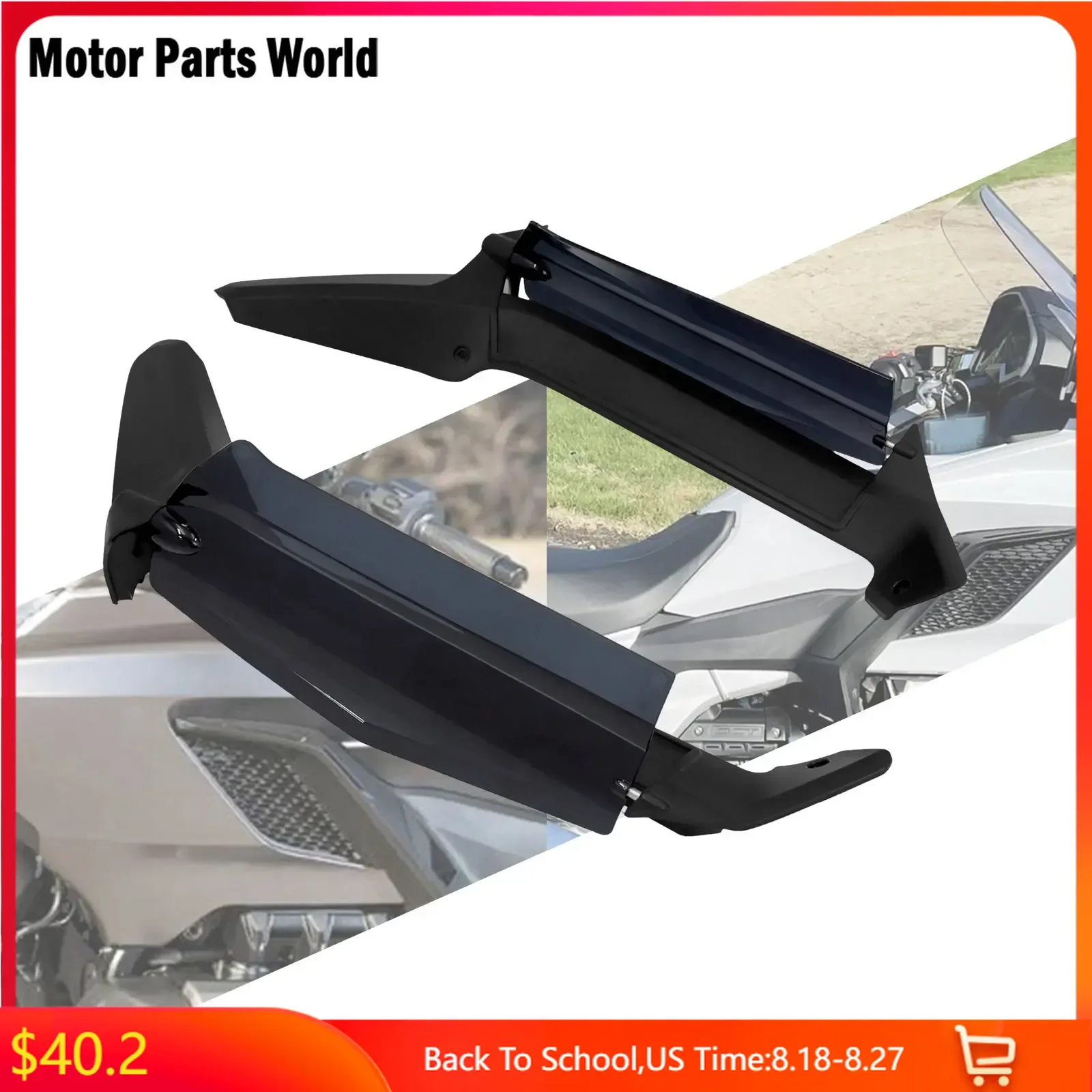 

Motorcycle Adjustable Side Wing Windshield Air Deflector ABS Plastic Black For Honda Gold Wing GL1800D Tour 2018-2022 2023 2024