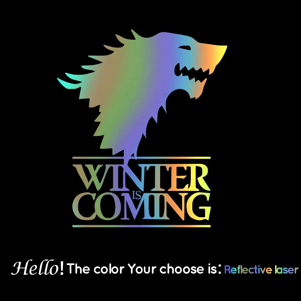 Fashion WINTER Wolf IS COMING Car Stickers And Decals Die Cut Decal Bumper Sticker For Windows, Cars, Trucks, Laptops