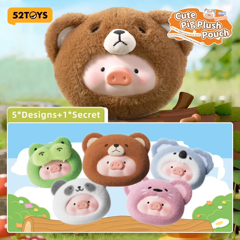 

52TOYS LuLu the Piggy - Animal Party Series Plush Silicone Earphone Bag Blind Box, Mystery Box, cute Merch