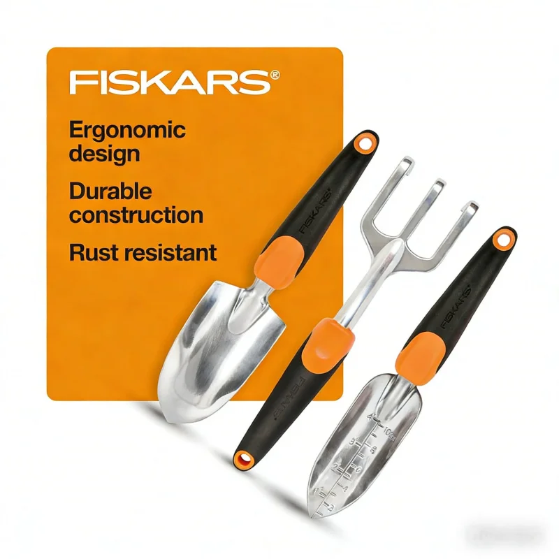 

Многофункциональный набор для садоводства: 3 садовые лопатки, кашпо для цветов, эргономичный дизайн, Essentia