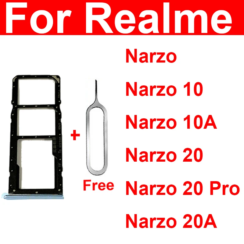 

Лоток для SIM-карты для Realme Narzo 10, Narzo 20 Pro, Narzo 10A, 20A