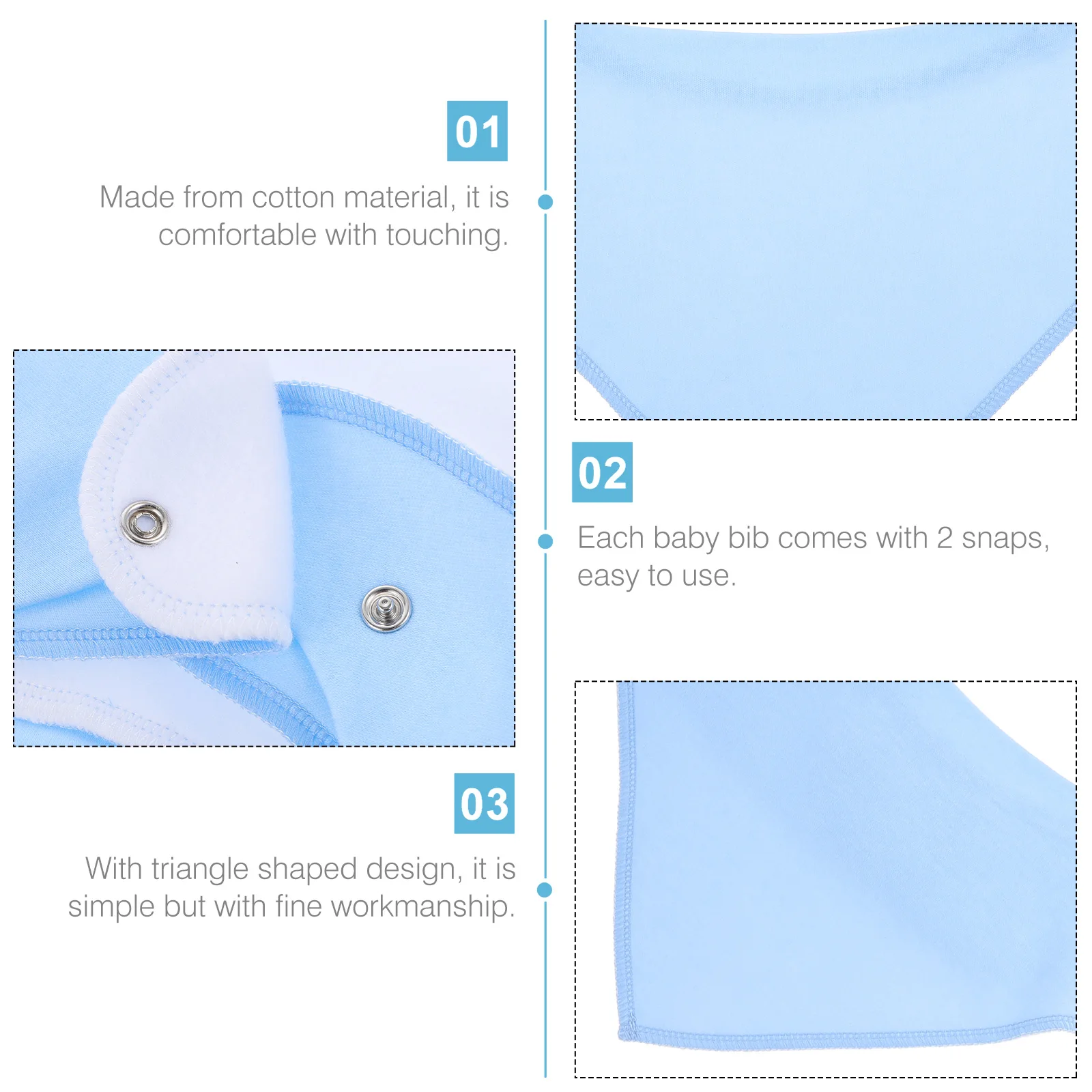 

6 pcs Baby Bibs Drool Saliva Towel Newborn Shower Gift Soft Cotton Comfortable Teething Dribble Spit Ups Versatile Daily Outfit