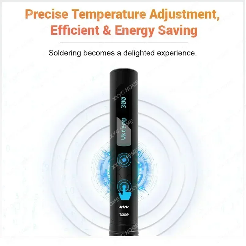 Original TS80Pmore TS80P Mini Electric Soldering Iron Station OLED USB Type C Programmable Digital Solder STM32 Chip PD2.0 QC3.0