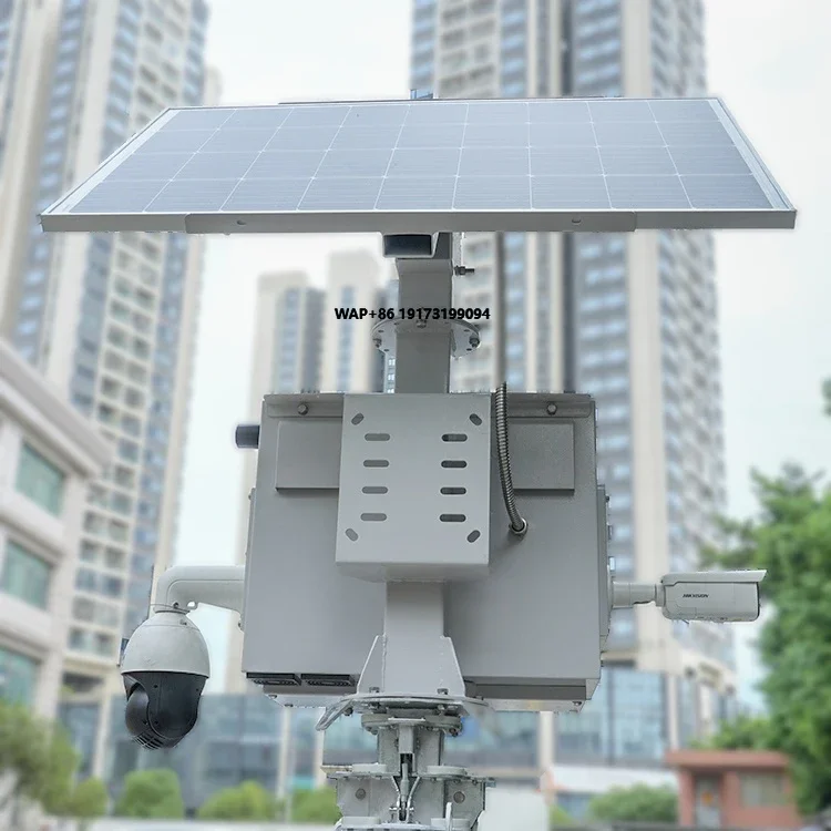Outdoor Solar Energy Powered CCTV HD Night Vision Dual PTZ 4G WiFi Sim Card Alert Surveillance Construction SD Card Cloud