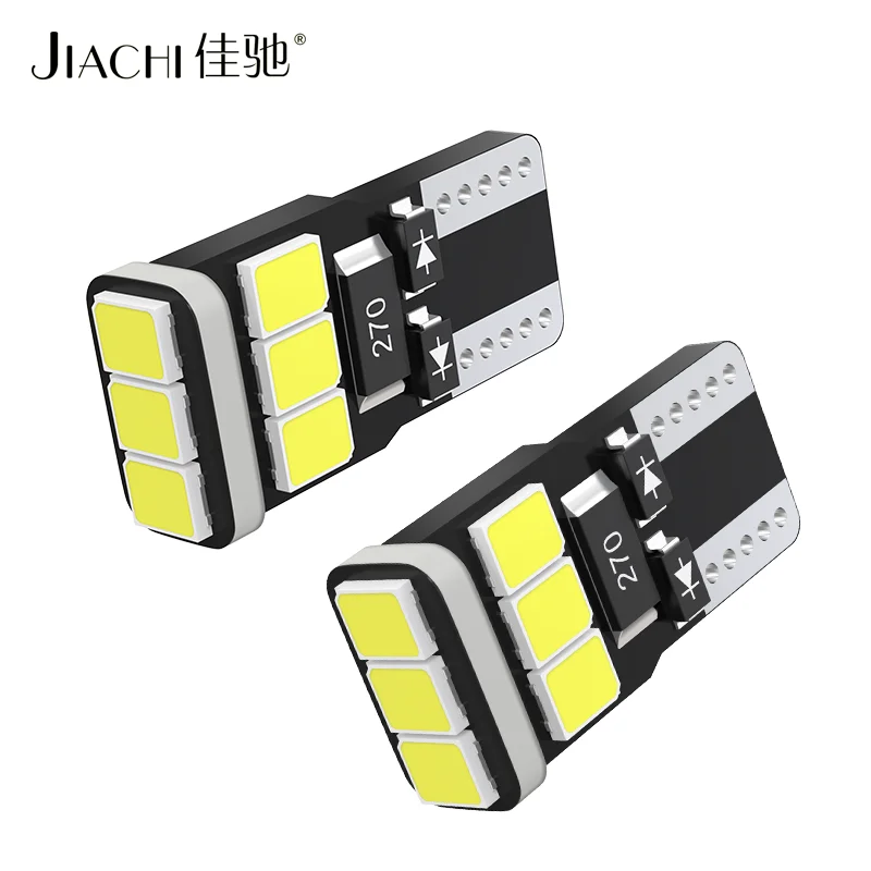 

Jiachi 100pcs лампочка для салона автомобиля W5W T10 светодиодный 2835 9SMD Canbus безотказная карта 12 в 194 168