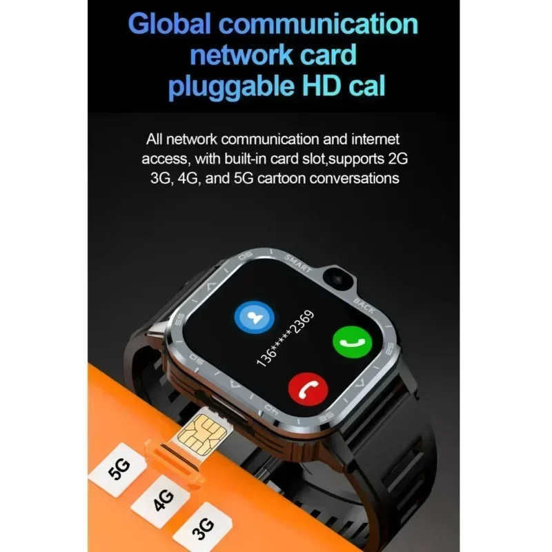 2025 PGD Android Smartwatch: Global 4G، 8GB RAM 128GB ROM، كاميرا مزدوجة، GPS & NFC، حزام من الفولاذ المقاوم للصدأ
