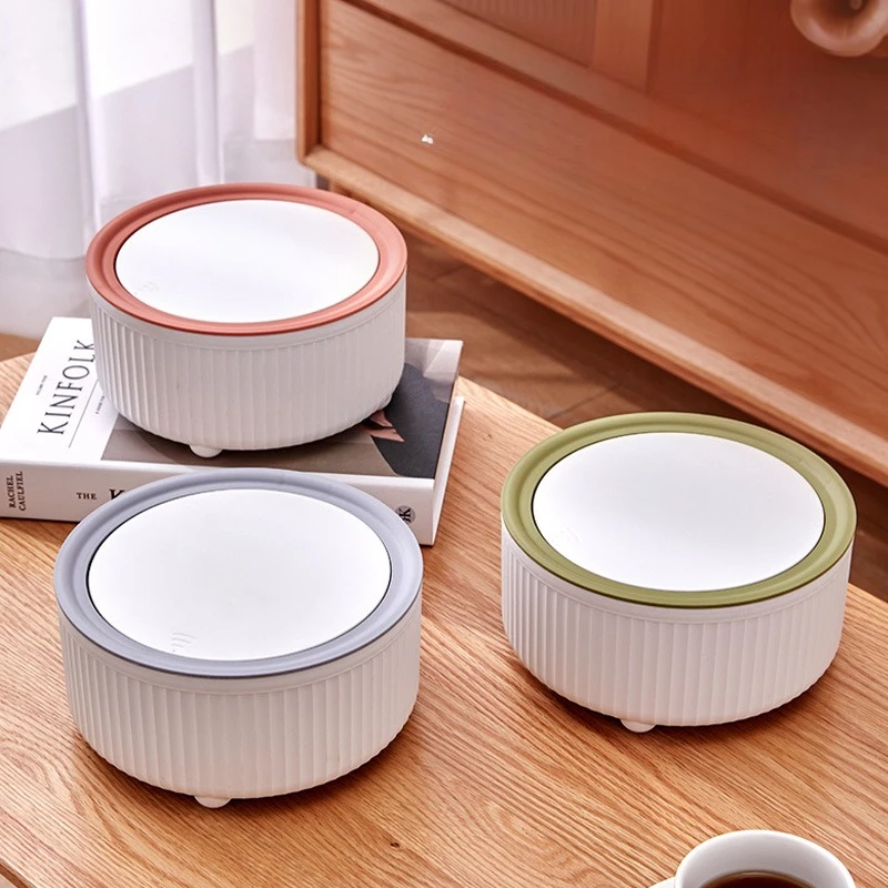 Round Trash Can With Lid, White Garbage Can With Foot, Paper Basket, Waste Bin For Bedroom Kitchen Bathroom Office Living Room