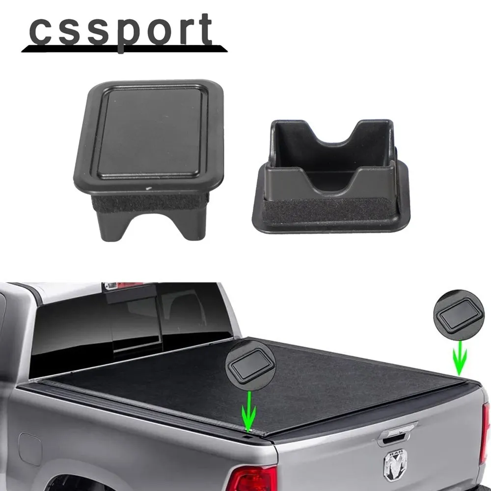 Rear Truck Pickup Bed Rail Stake Plugs Hole Caps  Stake Pocket Covers For Dodge Ram 1500 2500 3500 2019-2021, Black Set of 2