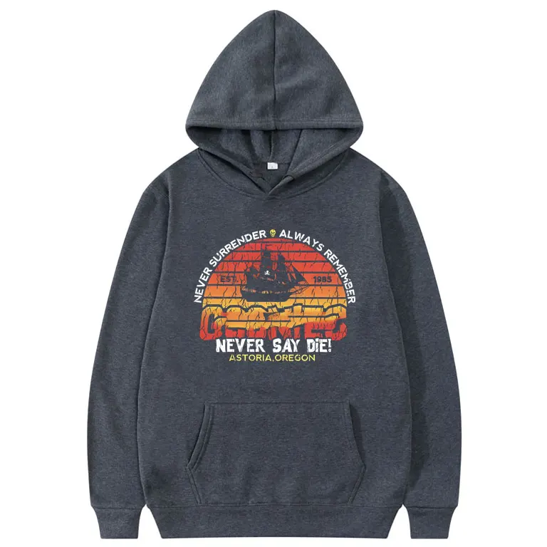 Funny Movie The Goonies Never Say Die Skeleton Graphic Hoodie Men Women Oversized Pullover Hoodies Male Fleece Cotton Tracksuit