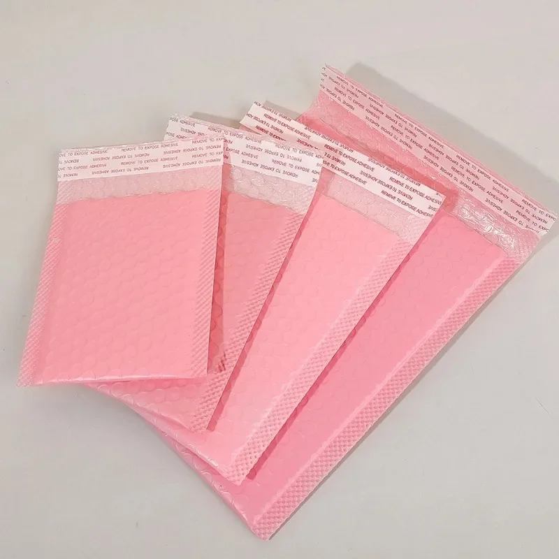 Auto selo acolchoado Bubble Mailers, à prova d'água pacotes de envio para jóias, maquiagem suprimentos, preto e rosa Envelope, 50-10pcs