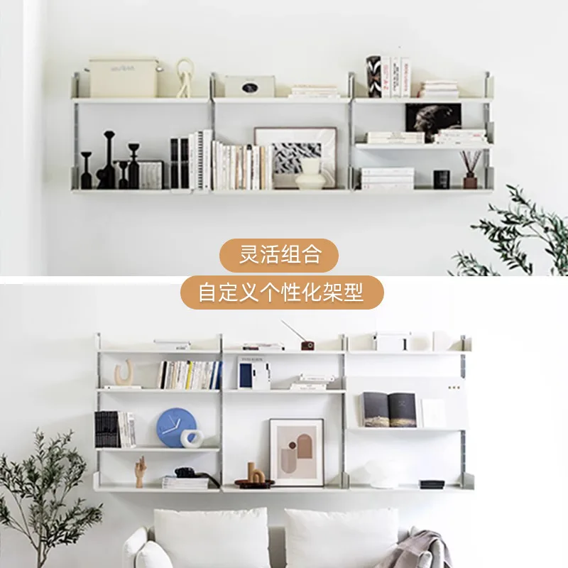 Wall bookshelf baffle shelf rail vitsoe606 shelf wall-mounted suspension multi-layer simplicity