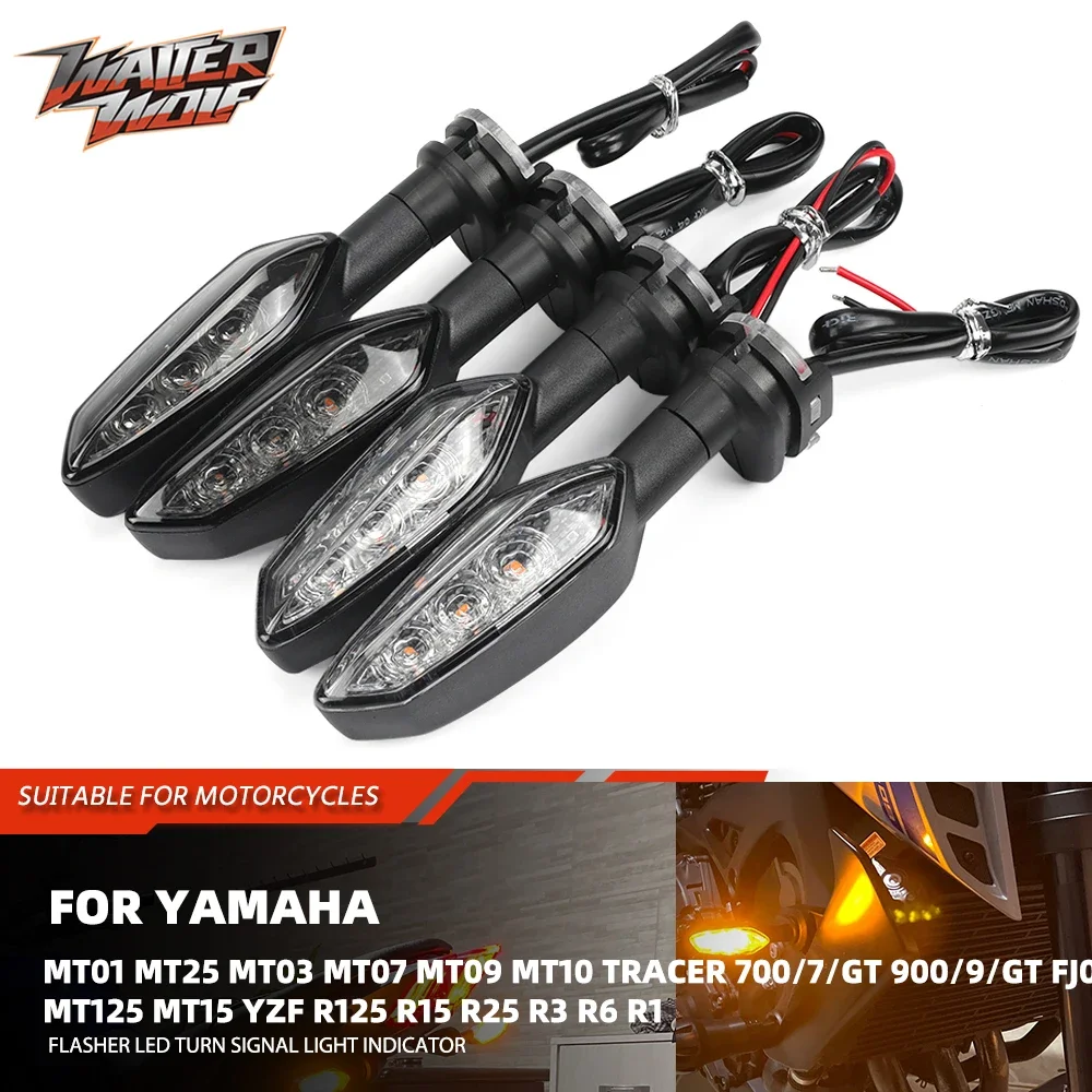 For YAMAHA MT03 MT07 MT09 MT10 TRACER 700/7/GT 900/9/GT FJ09 MT125 YZF R125 R15 R6 R1 Flasher LED Turn Signal Light Indicator