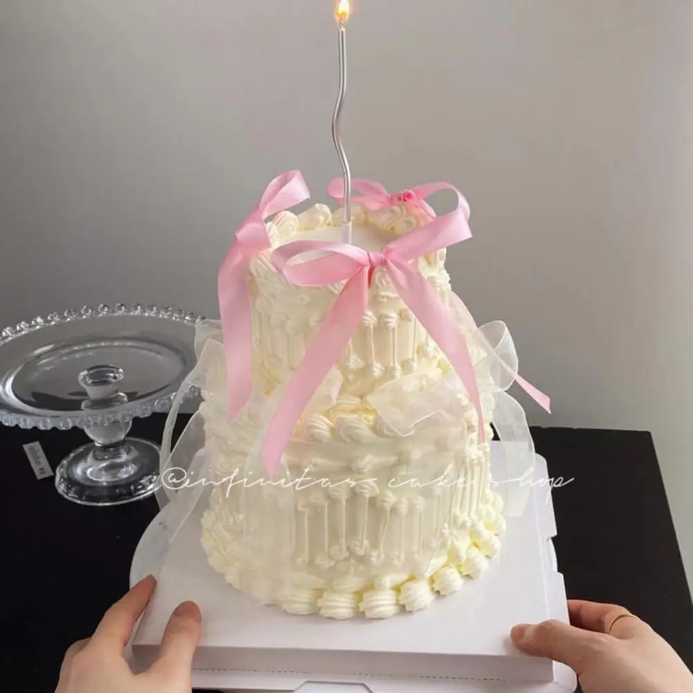 

Decorative Cake Bow Cake Topper Bow Elegant Bow Cake Topper Set for Heart-shaped Cakes Vintage Party Decorations for Home