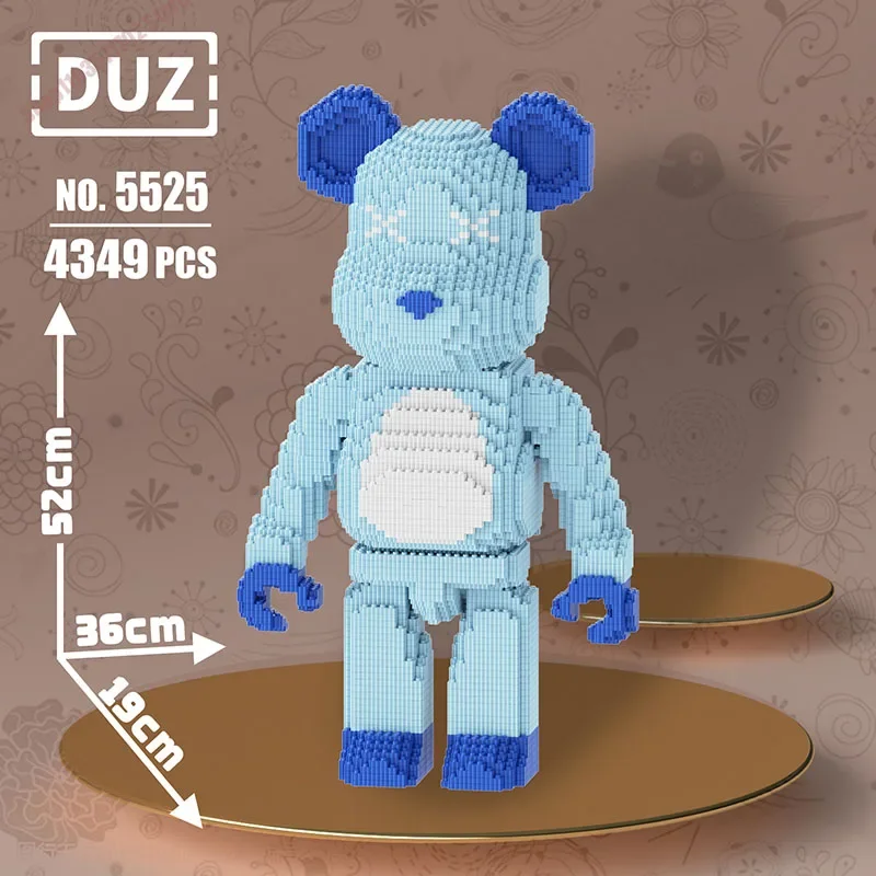 

Bearbricking With Light Building Blocks Love Violent Bear Bearbrick Micro MOC Block Construction Bricks Gift