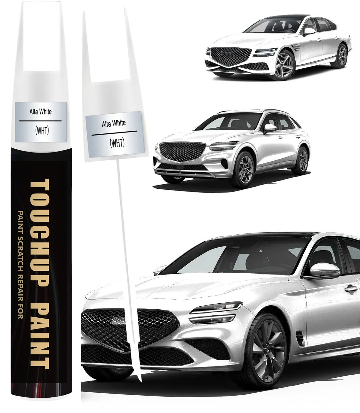 Car Touch Up Paint(Alta White(WHT)) for Genesis Car Paint Scratch Repair Kit