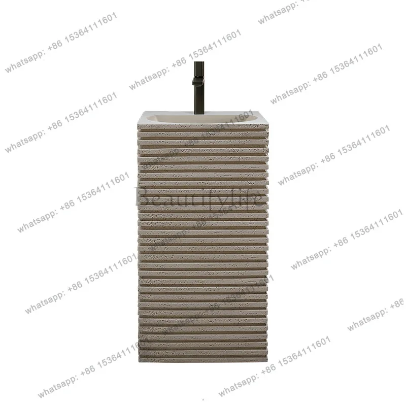 

Wabi Sand Travertine Personalized Washbasin Floor-to-ceiling creative art outdoor pillar basin