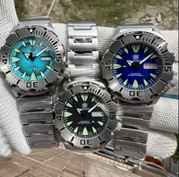 STEELDIVE Men Automatic Watch 42.2MM Mechanical Wristwatch Monster Diver 20Bar Waterproof C3 Luminous Sapphire NH35 Steel Bezel