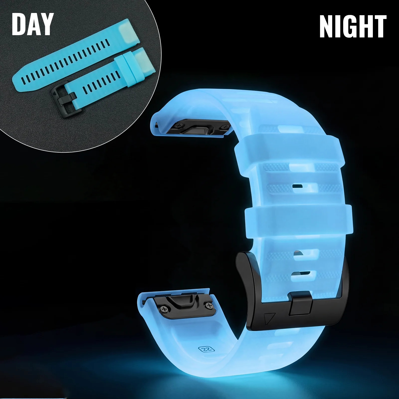 Quick Fit 22 26mm Leuchtendes Silikon-Uhrenarmband für Garmin Fenix 6 6X 7 7X 5 5X Plus Epix Pro Enduro 3 Forerunner 970 965 Fenix8