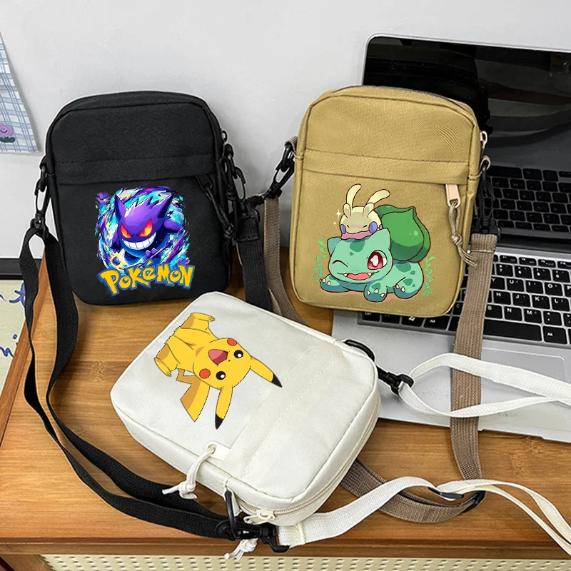 

Сумка на плечо с изображением Покемонов Пикачу, маленькая сумка через плечо, аниме Генгар, повседневная сумка-мессенджер, мужская спортивная сумка, подарок на день рождения для мальчика