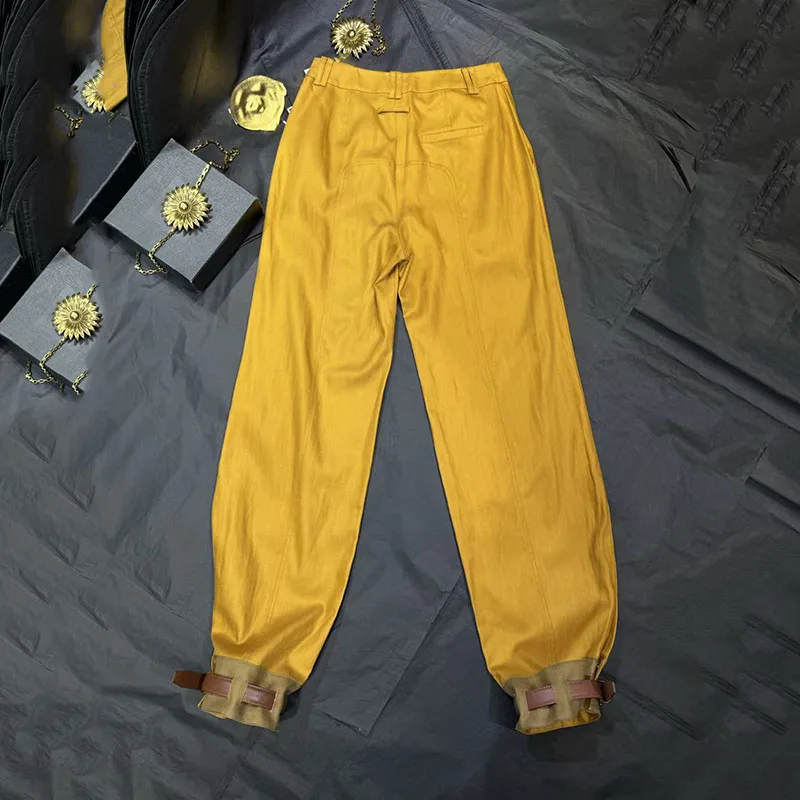 Women's High-Waisted Wide-Leg Pants, Color-Blocked Straight-Leg Pants, High-Quality Versatile Straight-Leg Pants, 2026, New y2k